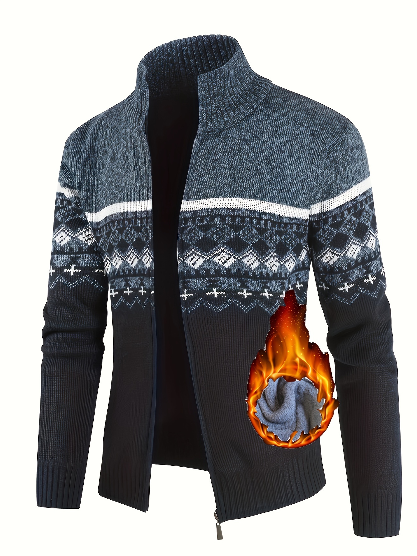 manteau tricoté décontracté homme élégant gilet zippé Temu