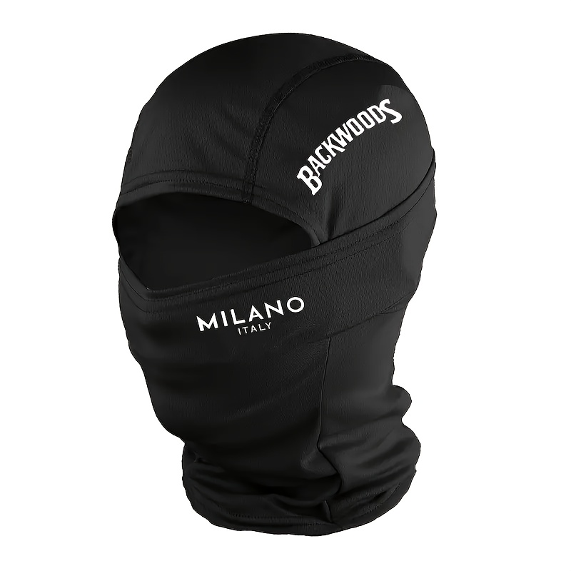 Image of Windproof And Thermal Head Cover For Cycling, Skiing, And Outdoor Sports, Breathable And Comfortable Face Mask, Fashionable Letter-print Headwear