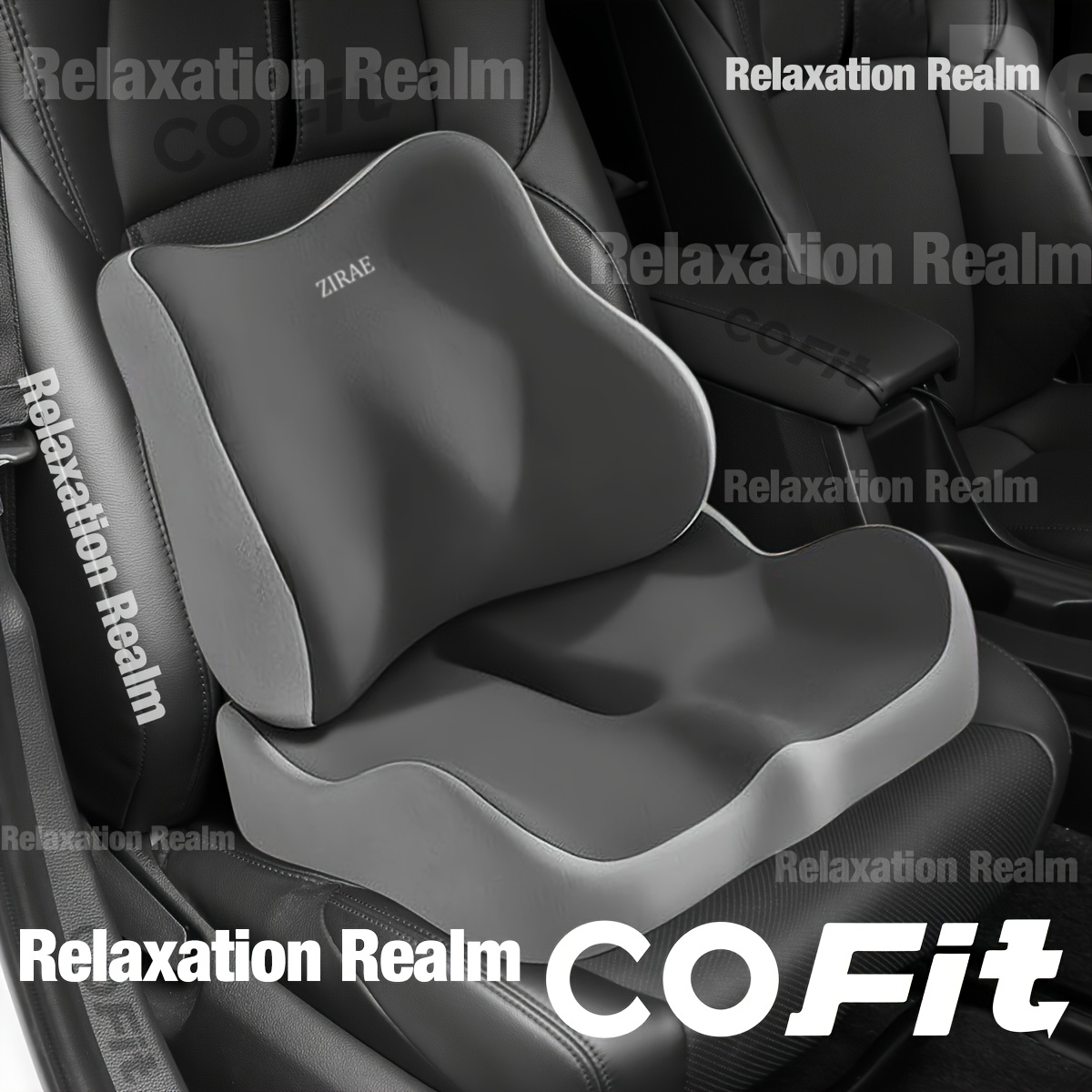 Car Seat Cushion, Lumbar Support Cushion, Ergonomic Memory Foam Cushion, Office Chair Cushion, Soft and Elastic, Suitable for Car Seats and Office Chairs, Ergonomically Designed to Fit the Human Body Curve, Car Seat Cushion