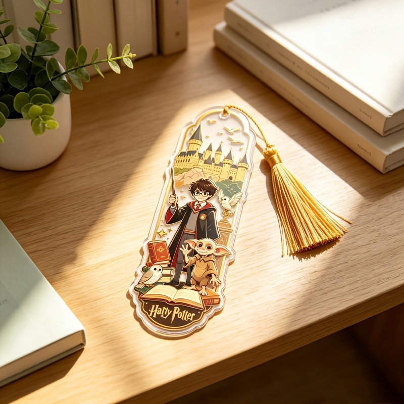 TEMU [officially Licensed] Harry Potter Acrylic Bookmark With Matching Tassel | Hd Printed & Durable | Perfect Reading Aid And Holiday Birthday Gift