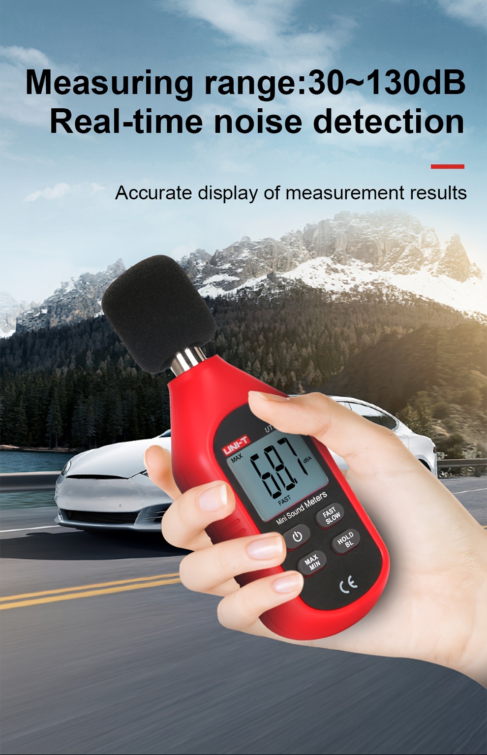 mini   level meter 30 130db measuring range capacitive microphone detection Product details 1
