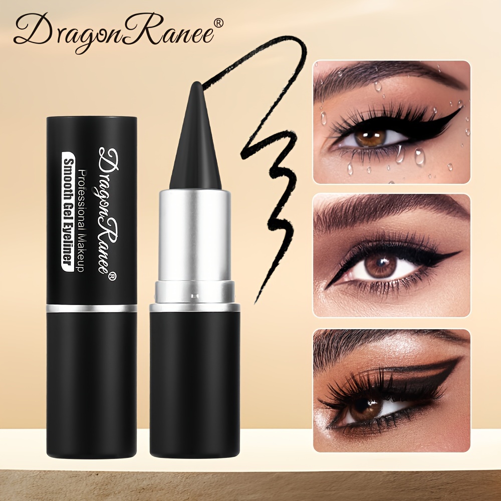 Image of Solid Eyeliner Pencil, Black Eyeliner, Quick-drying Waterproof Eyeliner, Black Lip Liner For Lips And Eyes, 3d Eyeliner, Matte Eyeliner Stick, Easy-to-color Eyeliner Stick, Smooth Newbie