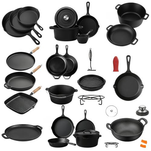 cookware sets for kitchen camping bbq skillets dutch ovens griddles pizza pans