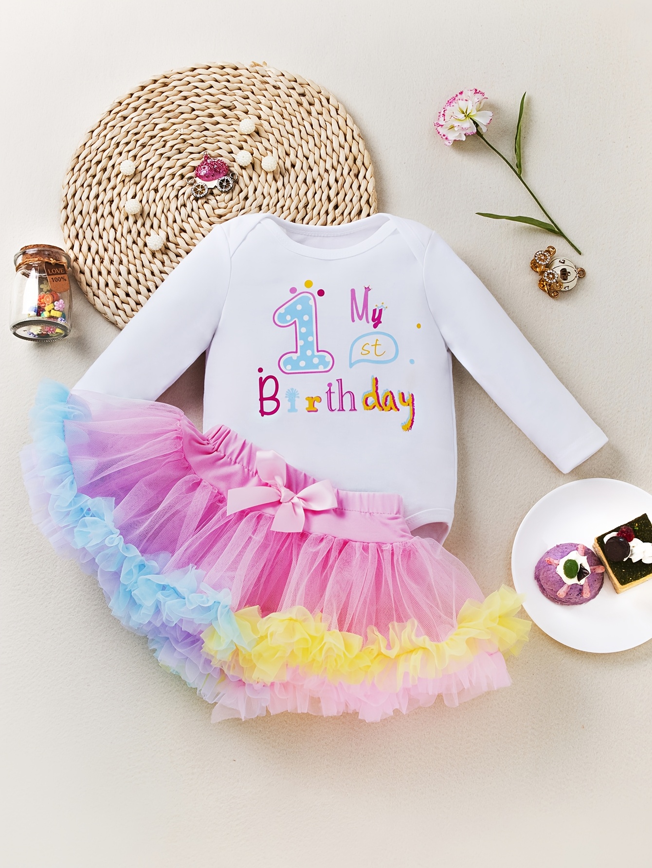 baby girl first birthday dress set cartoon Temu United Arab Emirates