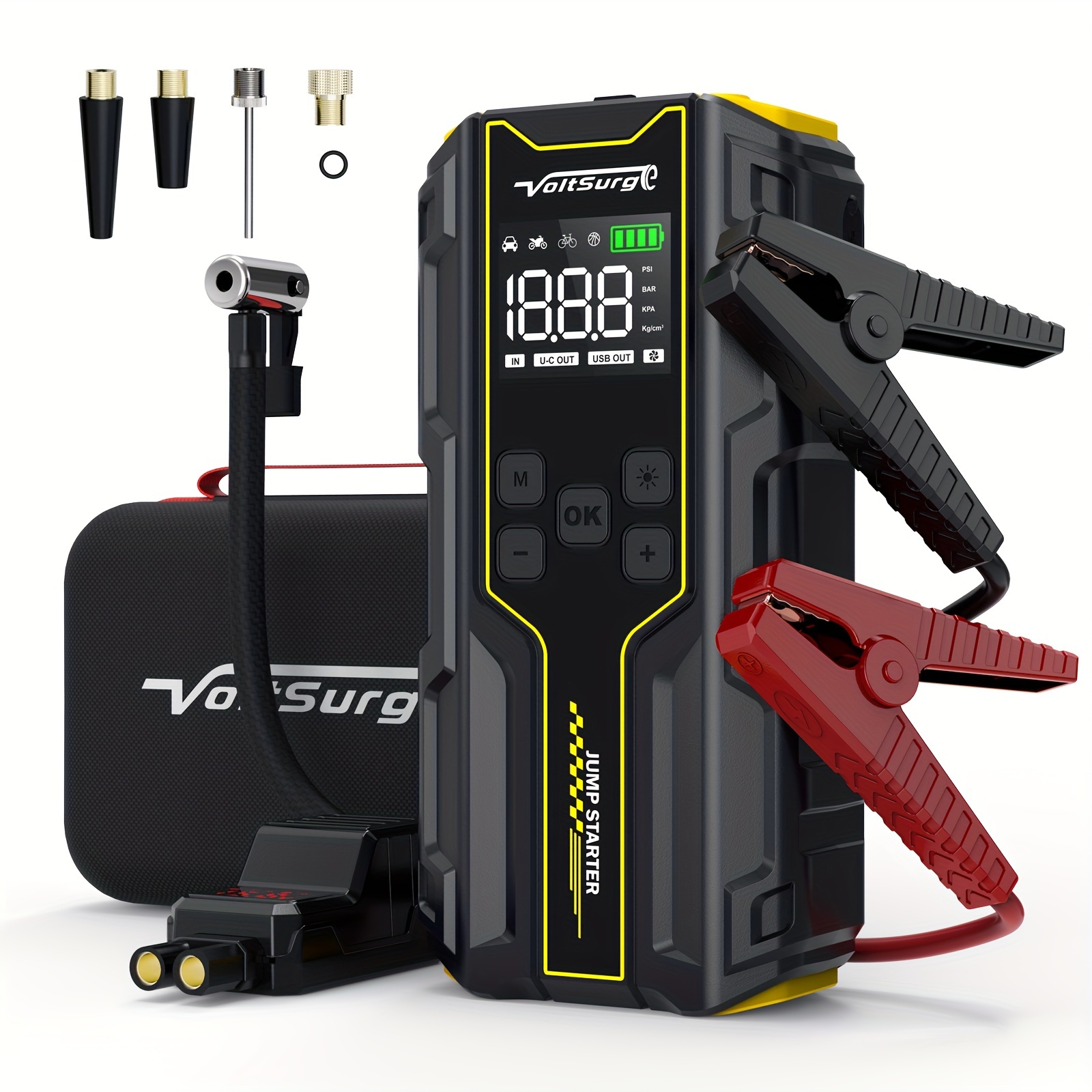 

Car Jump Starter With Air Compressor Is A Portable 4000a Car Battery Suitable For10 L Gasoline Or 8 L Diesel Vehicles. This Portable Car Jump Starter Features A 150 Psi Inflator