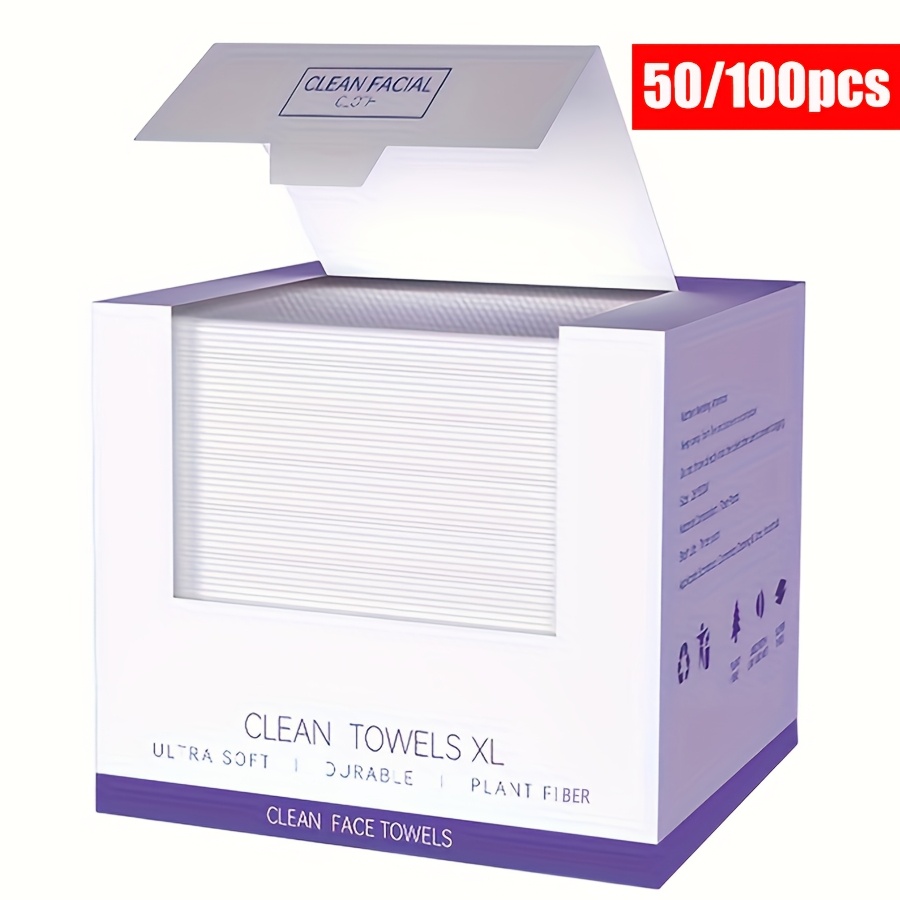 

Xl, 50/ Count Disposable Facial Cleansing Wipes, Pearl Pattern, Extra Plant Fiber, Dual-sided Design, Gentle & Cleansing, Large Size, Wet And Dry Use