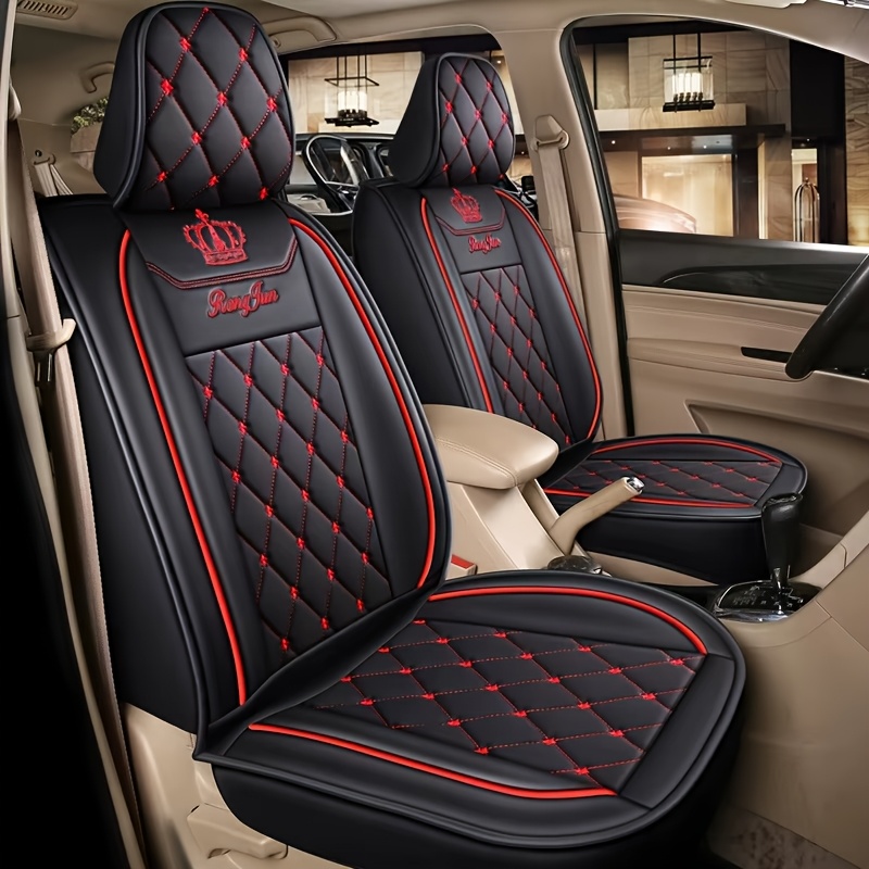 Image of 2pcs Faux Car Seat Cover Single 1pc Seat Cover - Front Seat Protection Pad For Sedan And Suv - Pickup Truck Cover Durable, Comfortable, Stylish Vehicle