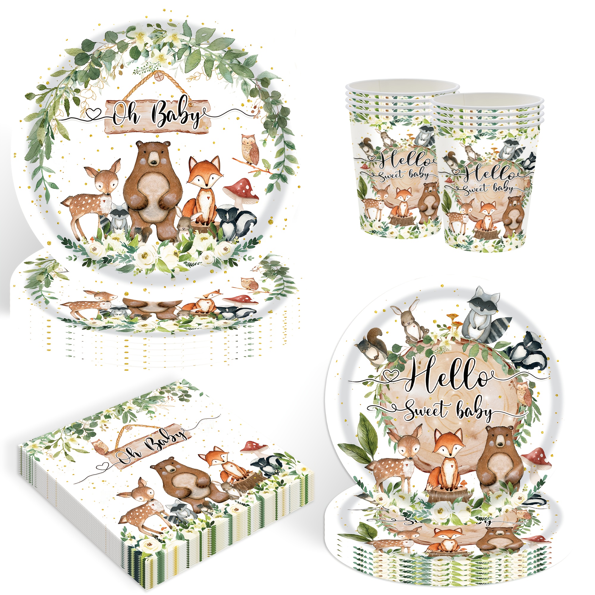 Birthday Party Deer Themed Baby Shower Plates Deer Themed