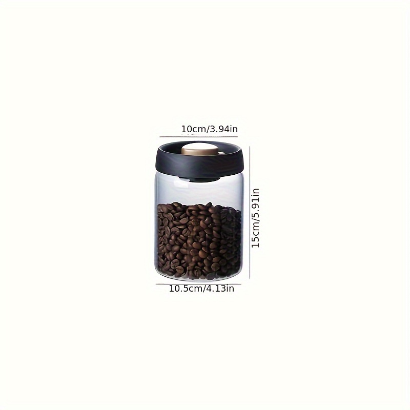 TEMU 1pc Storage Container, Vacuum-sealed Glass Jar For Coffee Beans, Pressure Pump Storage , Moisture-proof Storage Jar, Suitable For Coffee Beans,