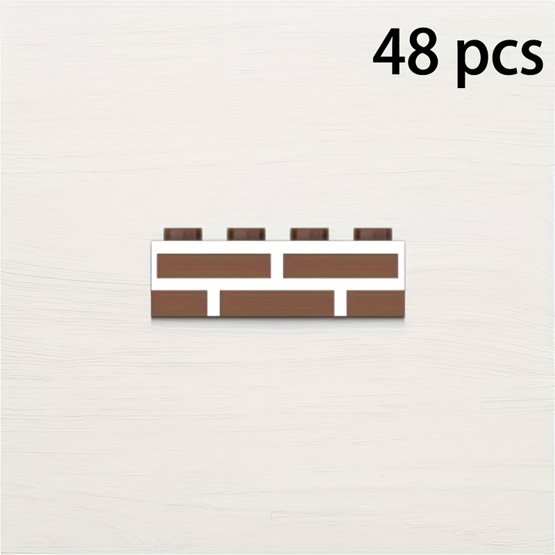 Image of 48pcs Wall Tile Style Toys, Additions For Building Blocks, Allowing Free Construction Of House Models, Perfect For Children Of To Enjoy