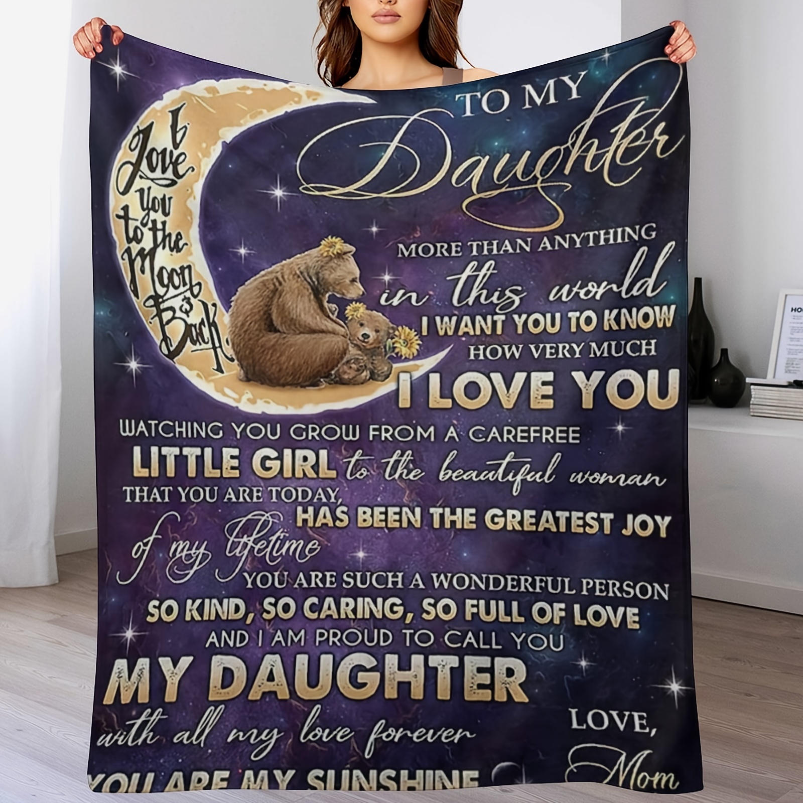 

Daughter Blanket From Mom, To My Daughter Birthday Blanket Christmas Idea Gifts Flannel Throw Blanket