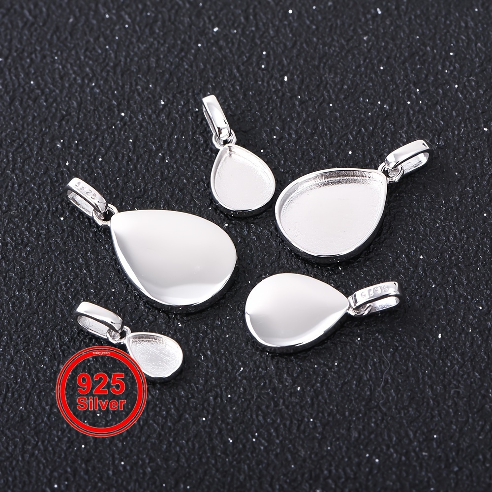 Breast Milk Resin Pear Solid Back Pendant Bezel Settings