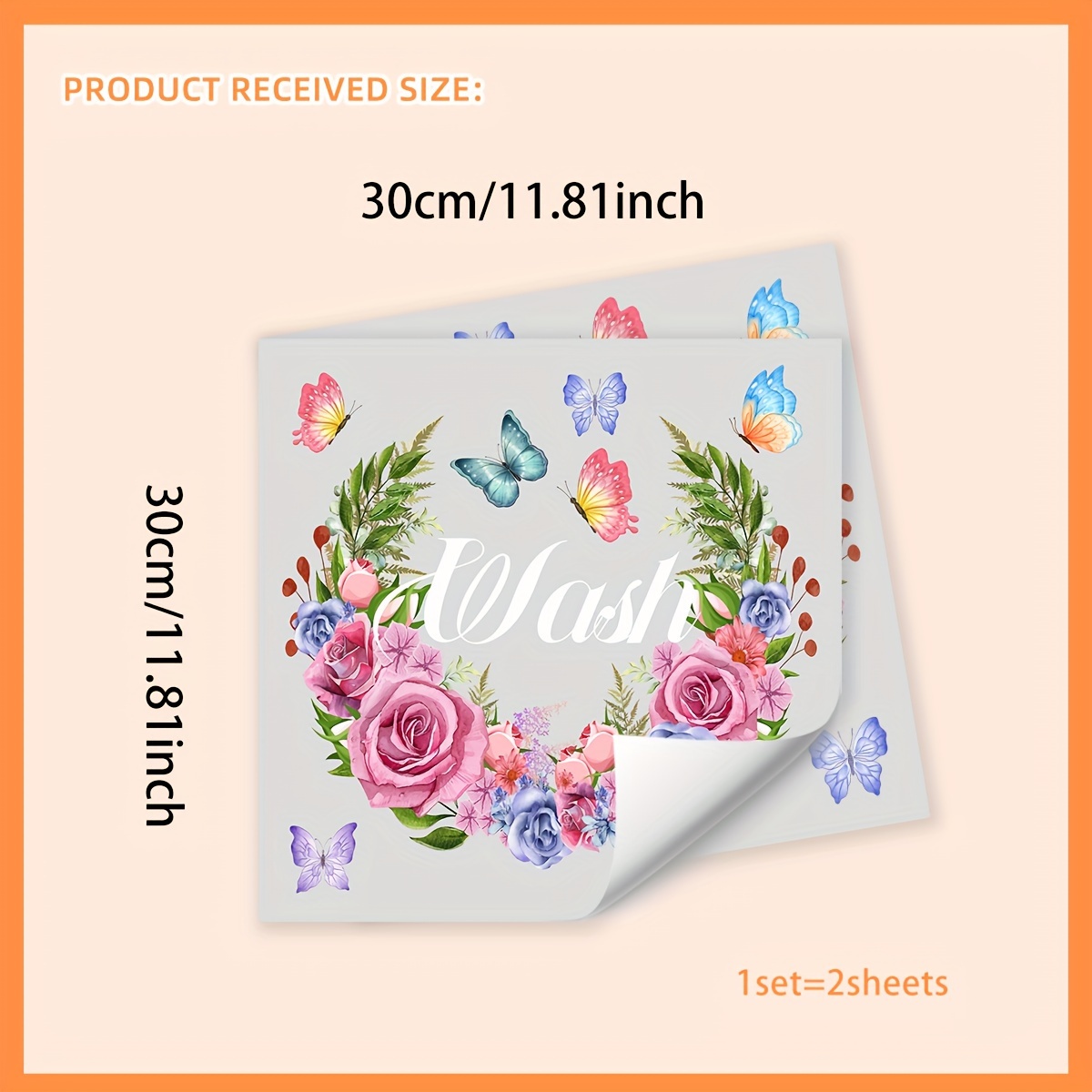 Image of A Set Of 2 English Slogan Floral Wall Stickers Kitchen Washing Machine Decorative Wall Stickers Self-adhesive Wholesale Wall Stickers Ct9253-yx