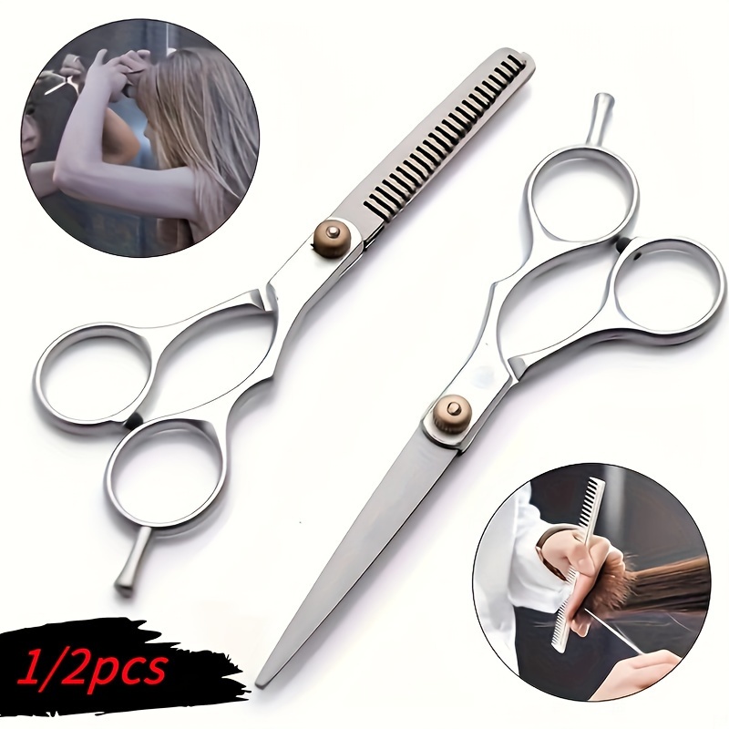 

1/2pcs Professional Hairdressing Scissors Set, Uncharged Barber Shears, Precision Trimming Haircut Scissors, Salon-quality Hair Styling Tools, Unscented