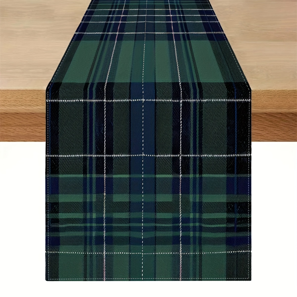 TEMU 1pc, Classic Plaid Table Runner, Scottish Style Checkered Table Runner, Suitable For Restaurant Decor, Home Coffee Table Runner, Hotel And