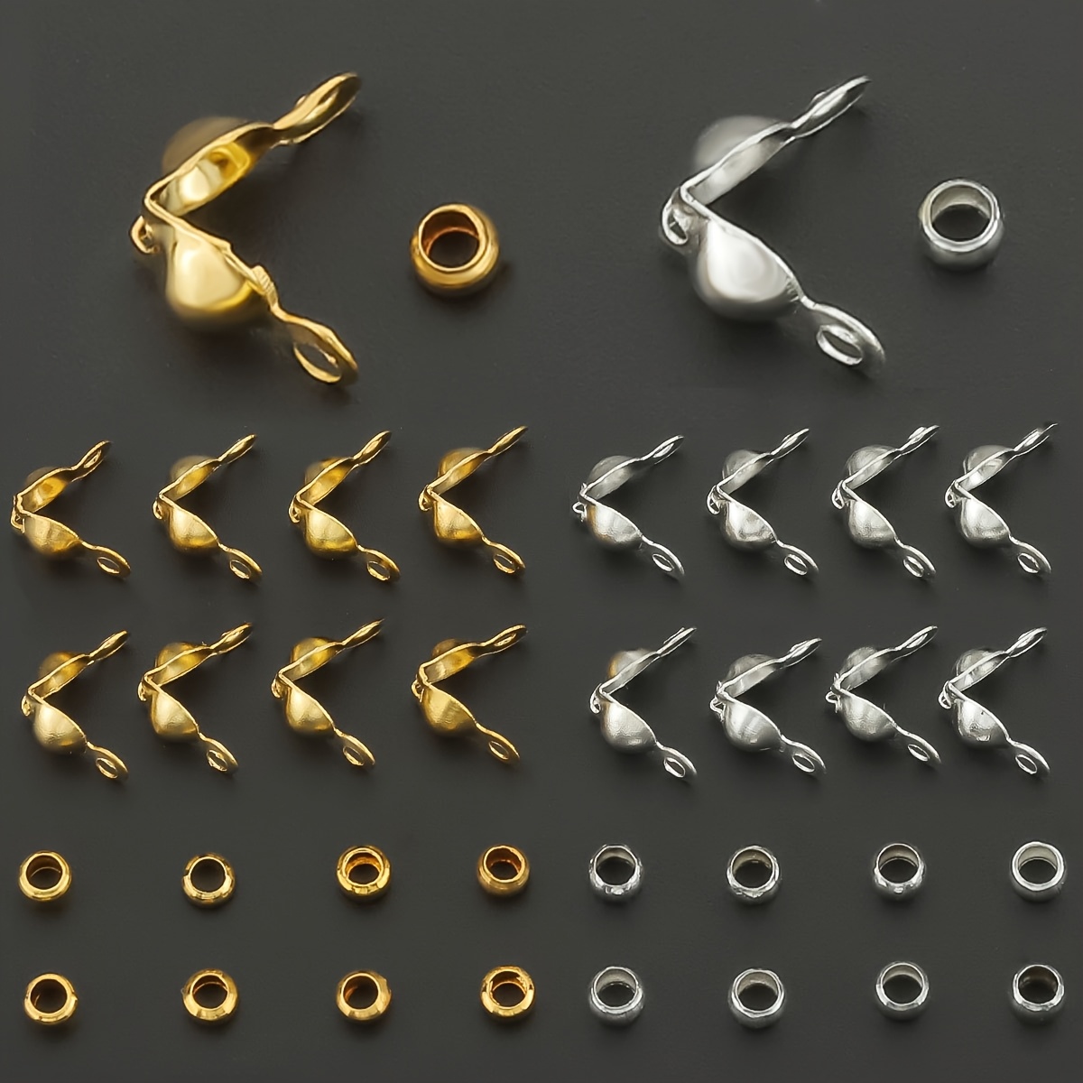 100pcs Jewelry Connectors Kit | Includes 50pcs Clasps And 50pcs Spacers, Iron Material For Bracelets, Necklaces, Earrings, And Bead Crafts