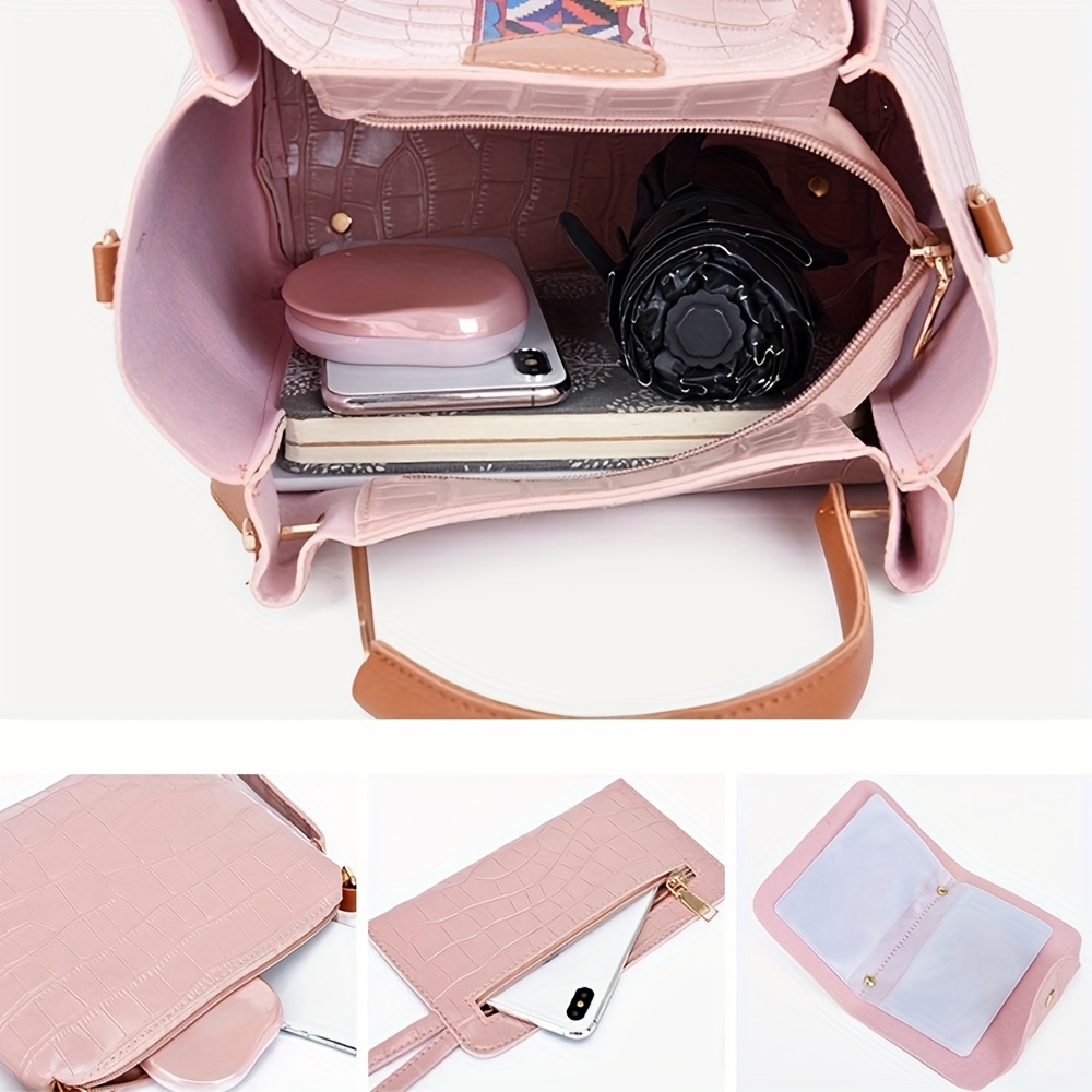 4pcs Large Capacity Ethnic Ribbon Handbag Suitable for Birthday, Christmas and Valentine's Day Gifts - Adjustable Crossbody Purse with Removable, Lightweight Fade-Resistant /Kinky Strap Bag