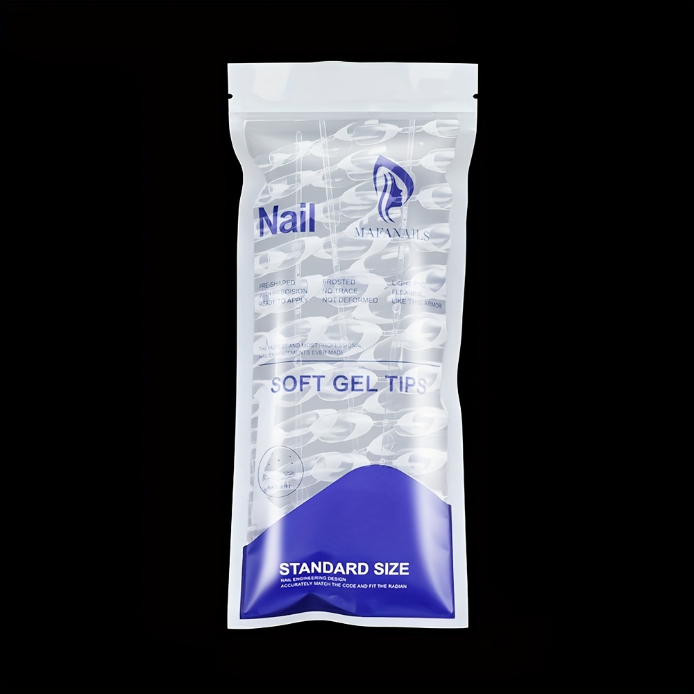 TEMU 120pcs Medium Almond Glossy Press On Nails Set- Nude White Acrylic Full Cover Fake Nails For Women Diy Manicure Decoration, Elegant Press-on Gel