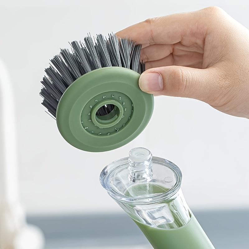 ergonomic dishwashing brush with soap dispenser extended handle replaceable head for of pots pans sinks essential kitchen tool Product details 5