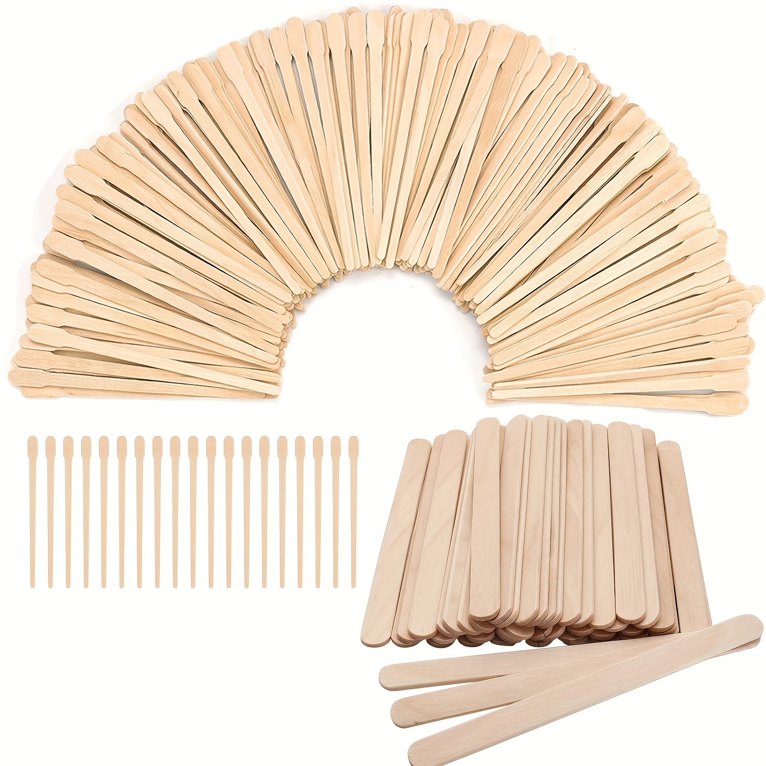 TEMU 150 pz di cera in legno Spatole per cera Applicatore di cera per la rimozione di da sopracciglia e capelli