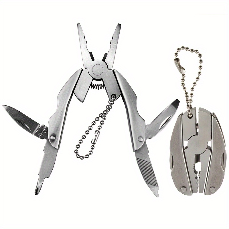1pc Stainless Steel Multifunctional Keychain Tool Kit For Outdoor