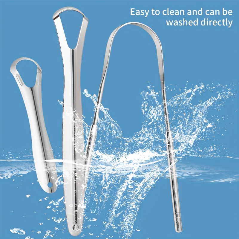 

3pcs Stainless Steel Tongue Scrapers - Dual-sided, Easy Clean Oral Care Tools For &