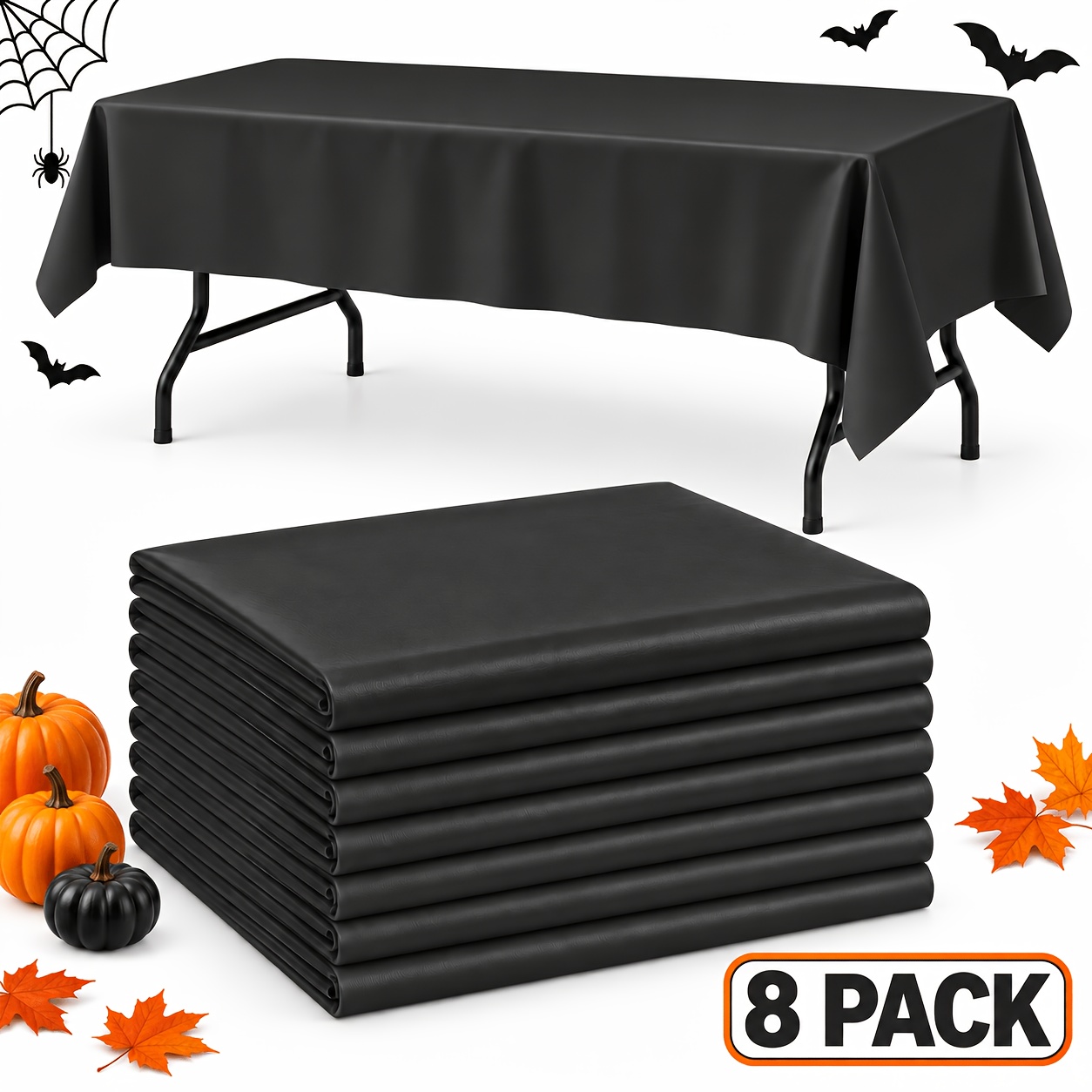 TEMU 8pack Disposable Plastic Tablecloth, 54x72 Inch Solid Color Rectangular Tablecloth, Perfect For Christmas, Birthday, Wedding, Party Events, In