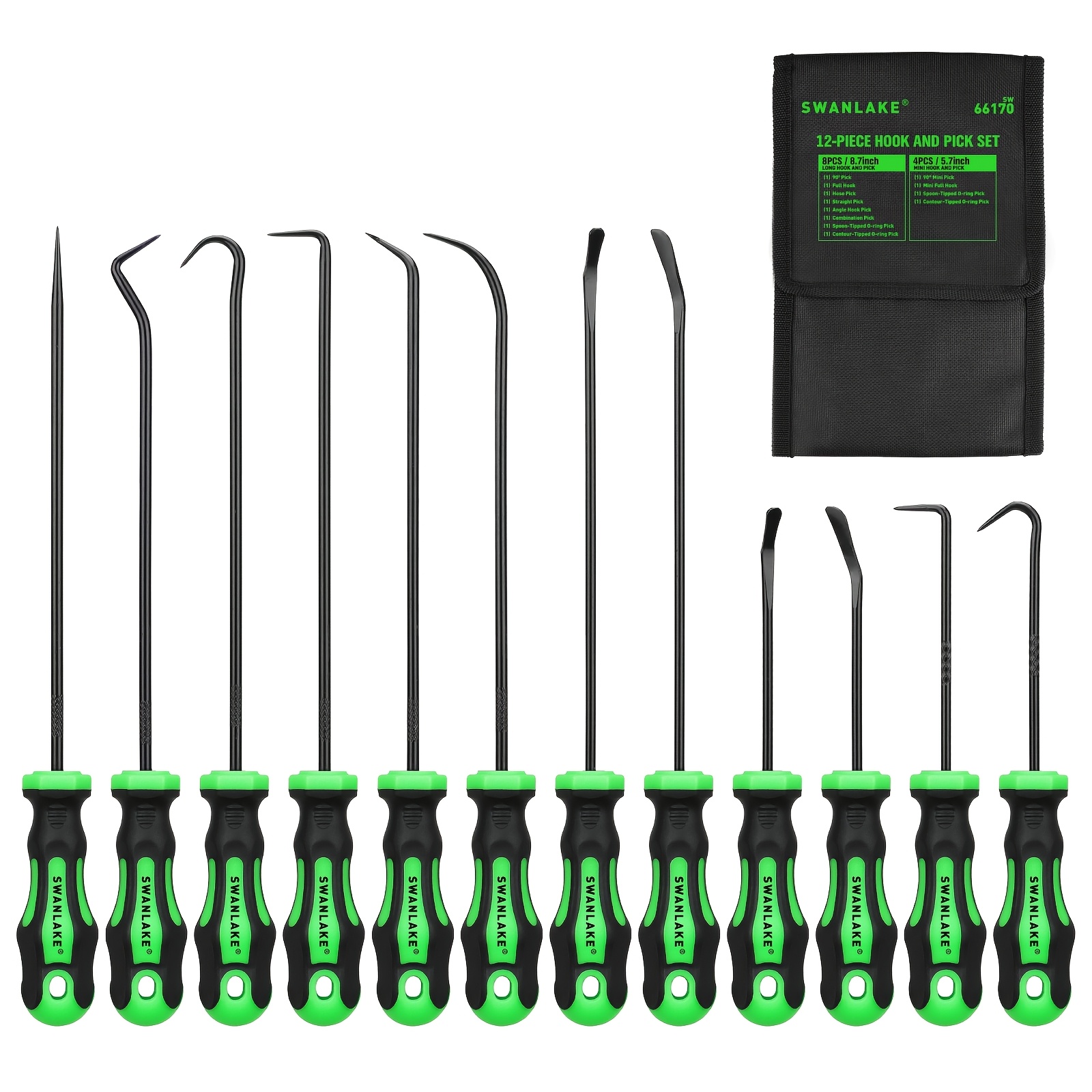 E-shop SWANLAKE 12-teiliges Pick- und Haken-Werkzeugset, Pick-Werkzeugset Auto Öl-Dichtung/O-Ring-Dichtung Dichtungs-Pick-Haken Abzieher Entfernen,