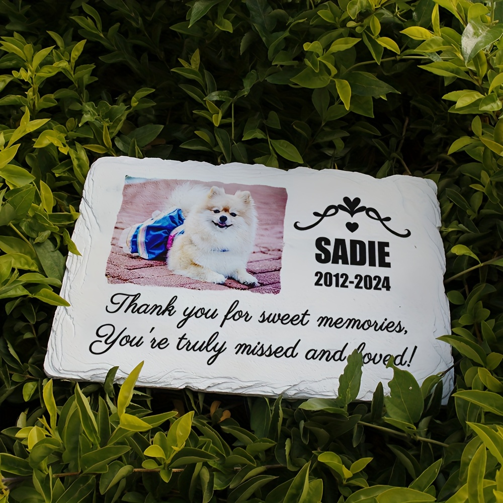 Custom Pet Memorial Stone with Photo & Text