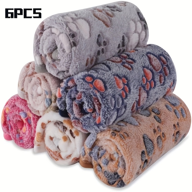 TEMU 6-pack Flannel Pet Blankets, Machine Washable, Suitable For Small To Large Cats And Dogs, Pet Bed Mat, Pet Sofa Protection Blanket.