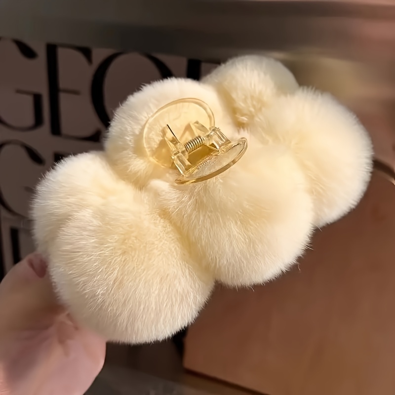 2-Pack Large Plush Rabbit Ear Hair Clips, Cute Design