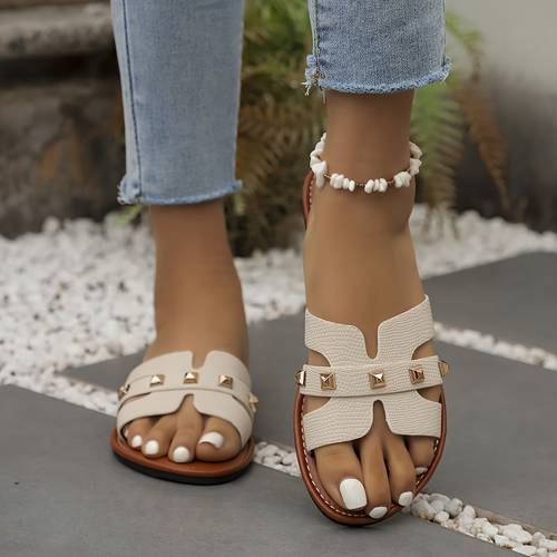 new style fashionable flat soled casual slippers women shoes
