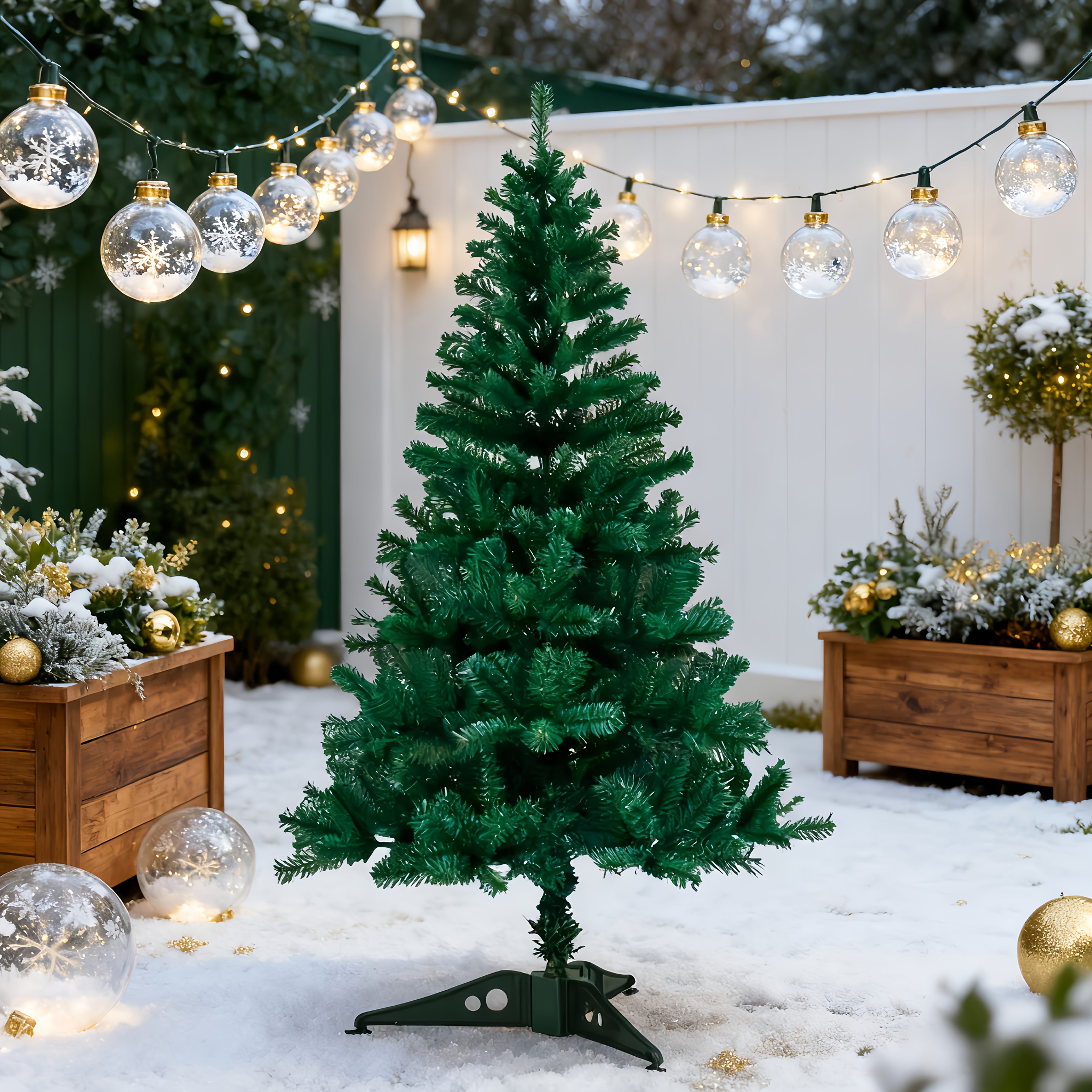 1pc Extra Large Artificial Christmas Tree - Realistic Indoor/Outdoor Decoration with Foliage, Low-Maintenance Plastic Material, No Water Needed, Durable & Perfect For Home, Garden, Or Holiday Decorations (thanksgiving, Halloween, Christmas