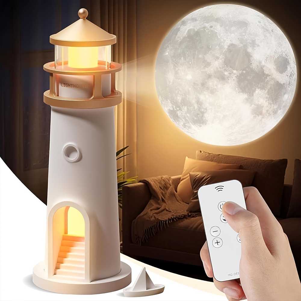 

Moon Lamp Projector Night Light With Remote Control, Led Moonlight Projection Lamp, Bedroom Light, Usb/battery Powered