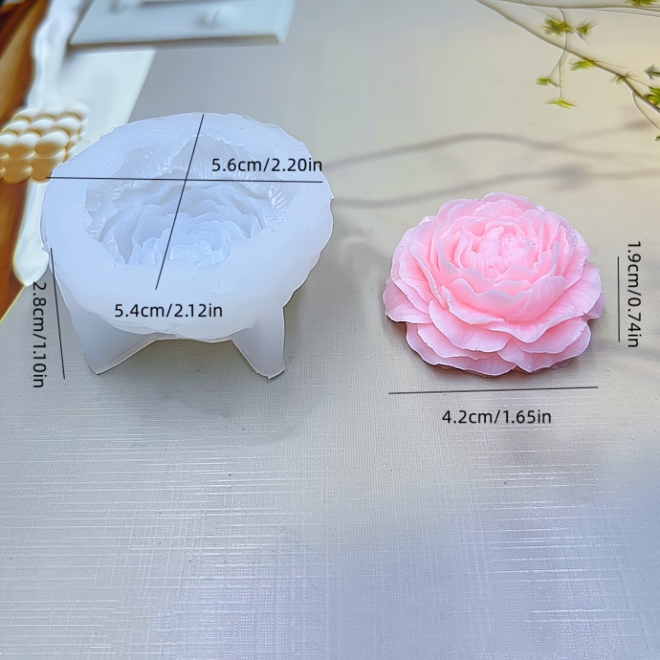TEMU Model Scented Candle Silicone Mold, Square Bottom With , In Small, Medium, And Large Sizes, Suitable For Peony Scented Candles, Scented Gypsum