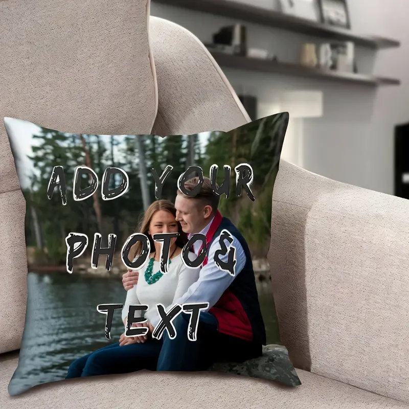 1 photo text pillowcase double sided printing soft short plush polyester large square size zipper closure machine washable personalized home decor gift for parents anniversary valentines day christmas Product details 3