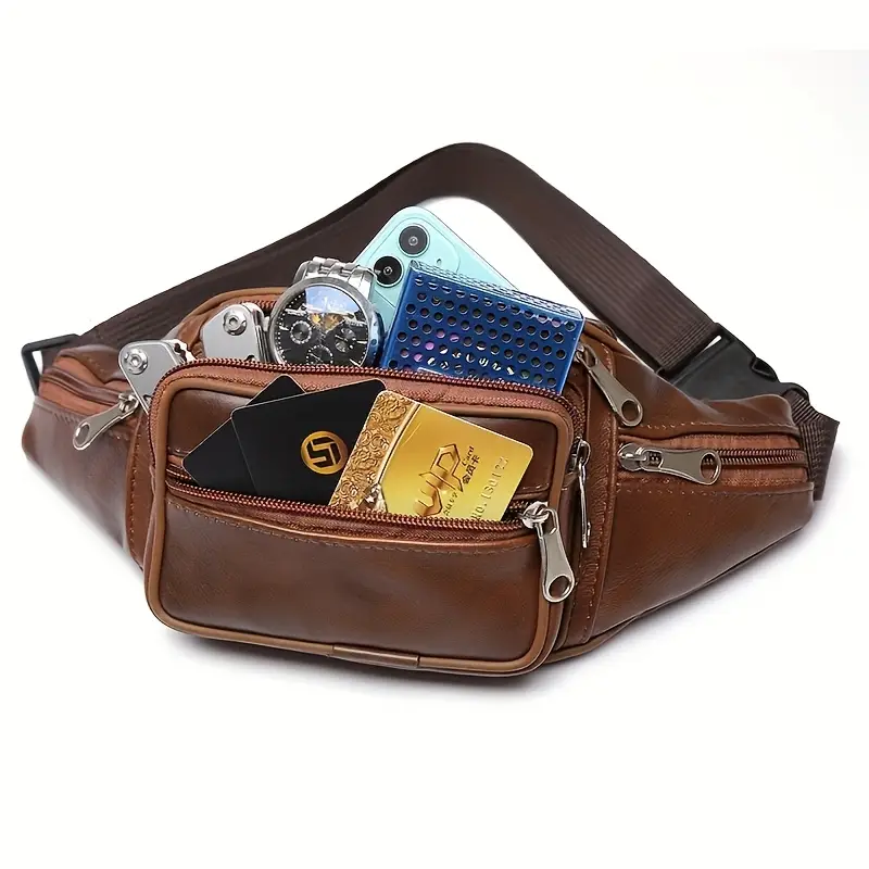 genuine leather waist bag adjustable strap soft genuine Australia