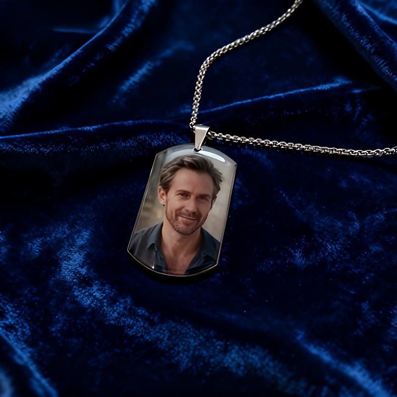 E-shop Personalisiertes Fotohalsband, personalisiertes Porträt-Halsband, 18K vergoldenet, anpassbares Familienfoto, Paarfoto, Bestenschatz-Foto,