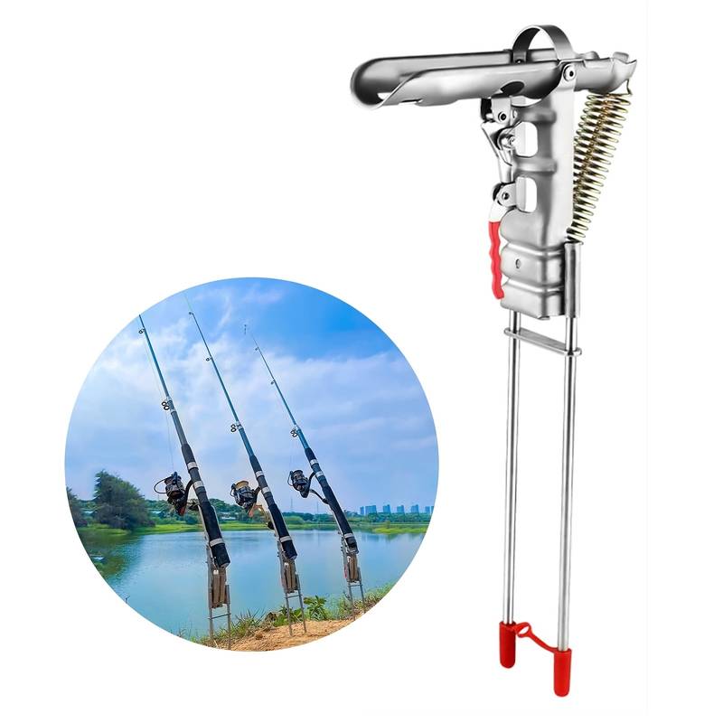 Push Up Handles Automatic Spring Fishing Rod Holder - Stainless Steel, Adjustable Sensitivity, Folding Design For Lakes & Rivers Fishing Accessories With Trigger Push Up Handles Automatic Spring Fishing Rod Holder - Stainless Steel, Adjustable Sensitivity, Folding Design For Lakes & Rivers Fishing Accessories With Trigger