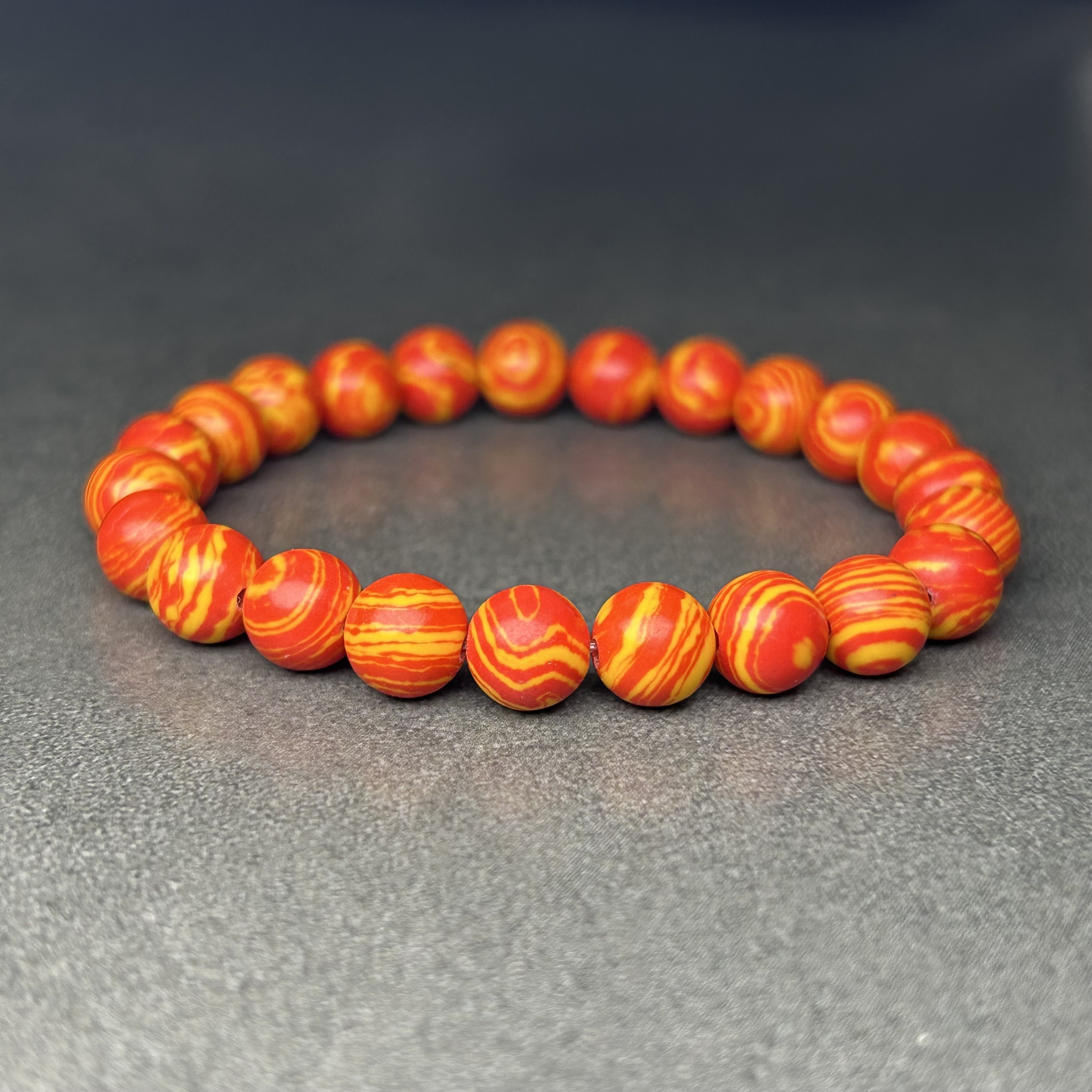 

Orange Malachite Bracelet, Fashionable, Elegant And , Suitable For , Gift Bracelet For Mother , Halloween Gift