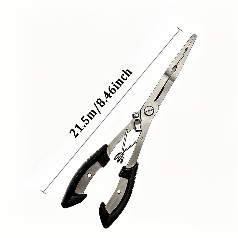 TEMU 8.4-inch Fishing Pliers With Multiple Functions, Featuring A Long Nose For Removing Fish Hooks, Made Of Anti-corrosion Stainless Steel, Suitable