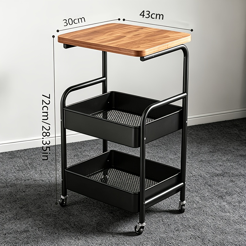 TEMU Carrito de almacenamiento multifuncional de 1 pieza con ruedas, carrito de capas, carrito rodante con tablero, ideal para almacenamiento y