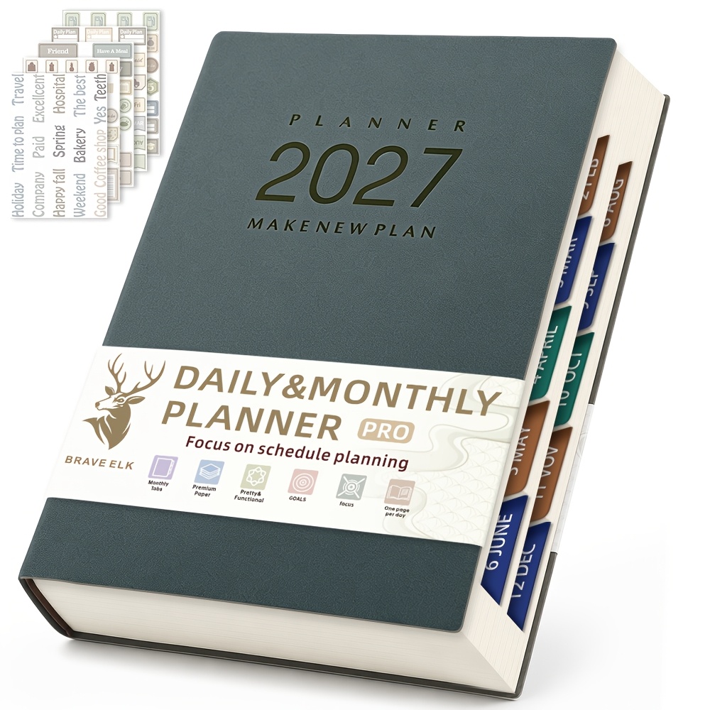 2027 Dnevni Planer v Mapo, 400 Strani - Vključuje Spremljevalec Navad, Mesečni in Dnevni Planer ÄŒasov, Upravljanje s ÄŒasom in Načrtovanje