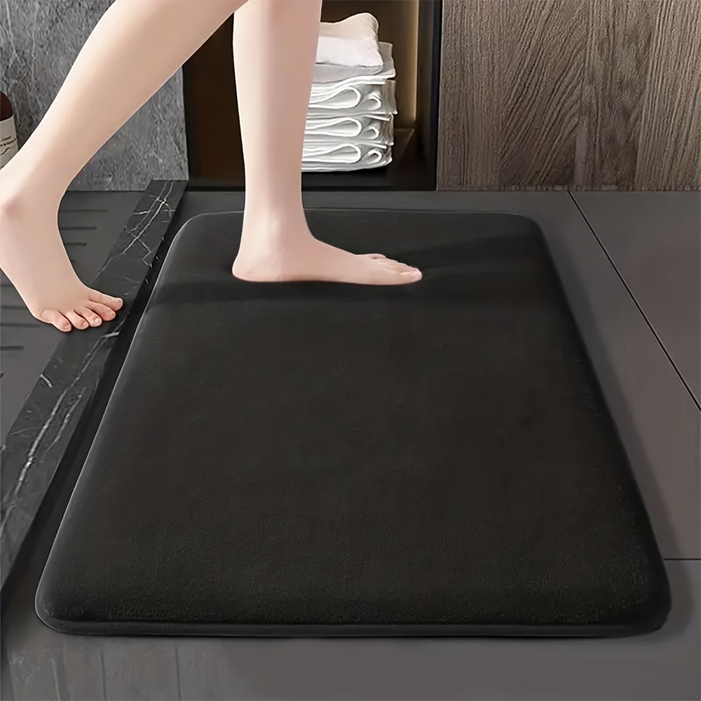 Image of 1pc Huaji Memory Foam Bath - Soft Non-slip Shower Mat With Pvc Backing, Thick Cushioning & Adhesive Layer, Machine Washable Modern Minimalist Bath Suitable For Bathroom, Shower, Bathtub