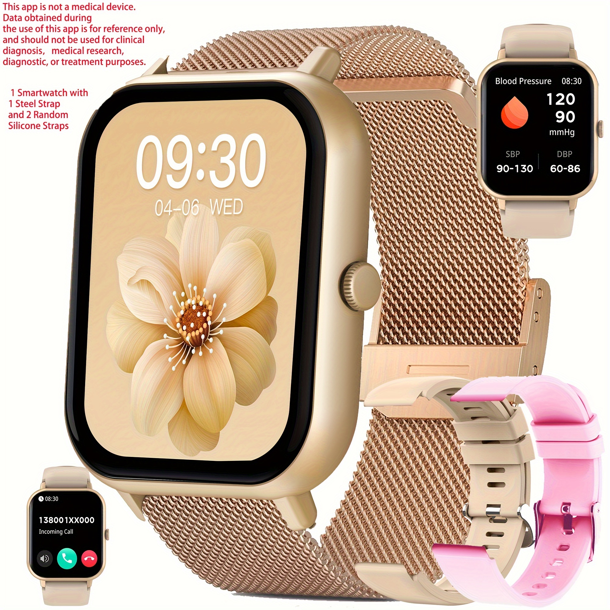 1 83 smart watch for men answer dial calls   watch for women call       wireless call smart watch for   and iphone fitness   sleep monitoring step   call information   multi function smart watch 1 smartwatch with 1 steel watch band and 2 random silicone watch bands
