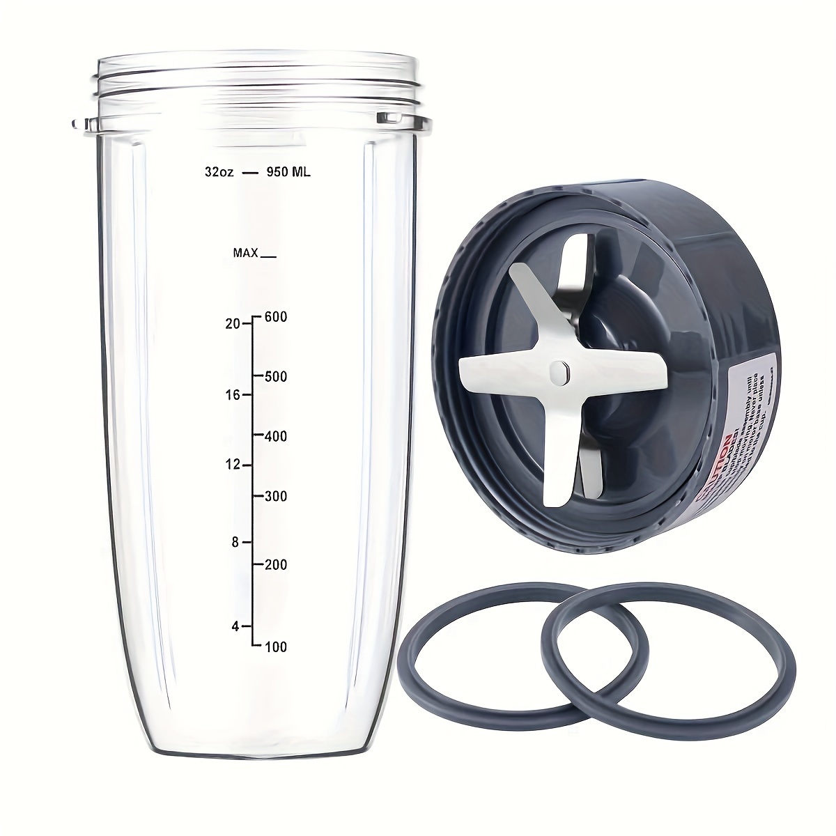 

Cup And Blade Replacement Parts 32oz Cup And Extractor Blade And 2 Rubber Gaskets 4pcs Set Compatible With / System /900w Series