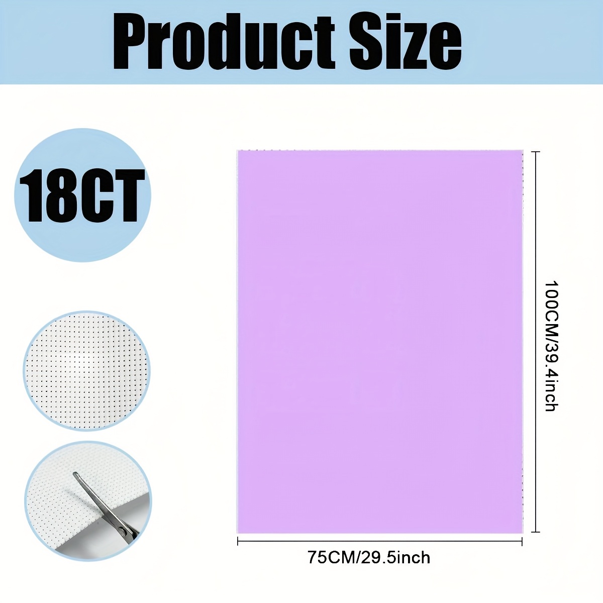 TEMU 1pc White Cross Stitch Fabric, 16/ Cross Stitch Fabric, White Embroidery Fabric, Premium Embroidery Cloth For Needlework, Supplies, Embroidery