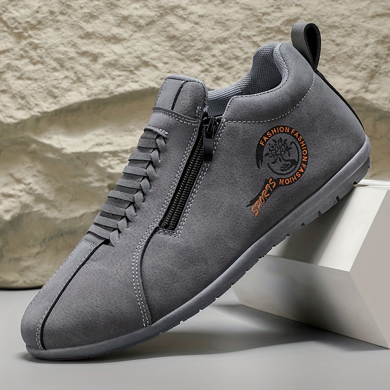Men's Traditional Boots Fashion Trend Outdoor Large Size Zipper Design Lightweight Versatile Casual Sports Shoes