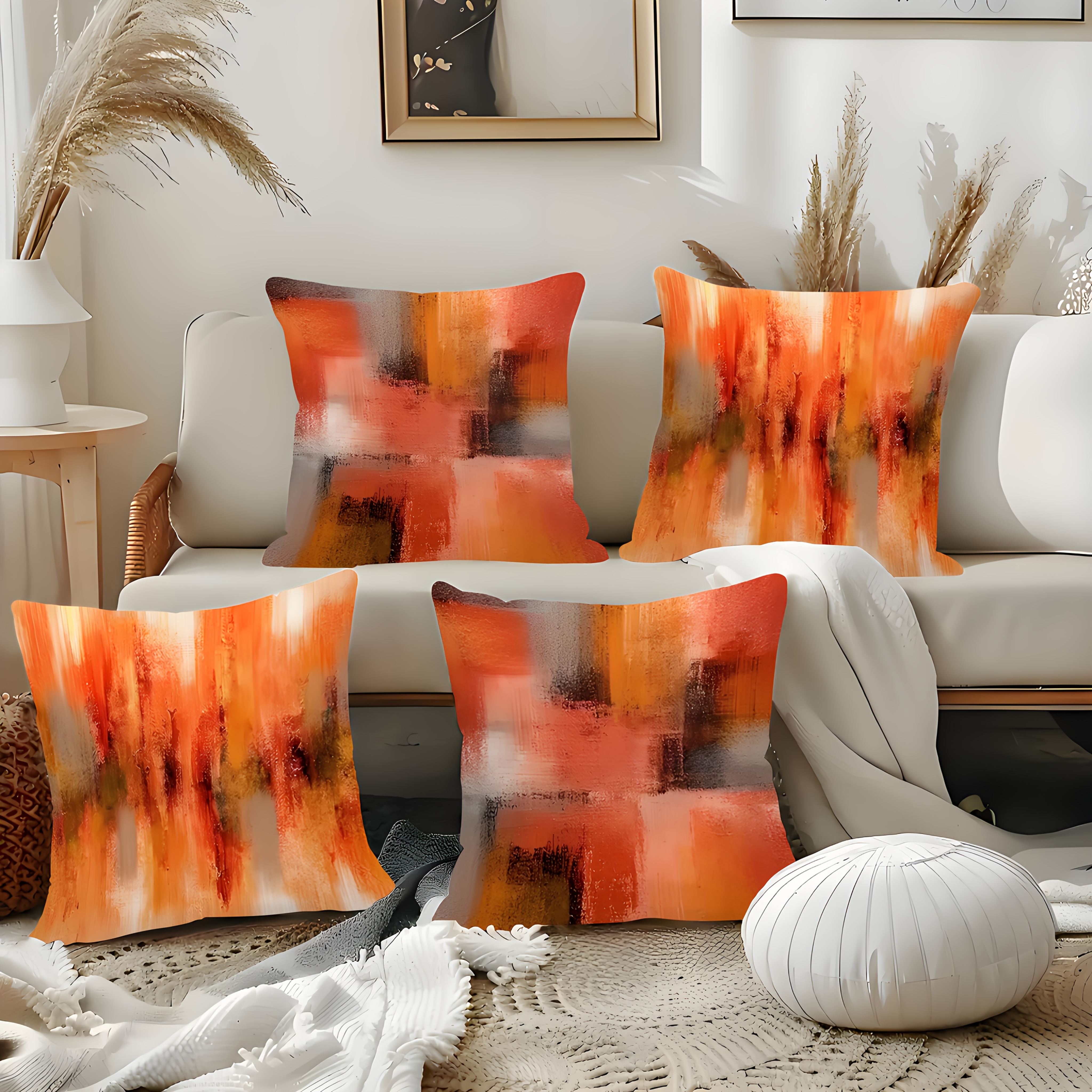 Orange Throw Pillows Burnt Orange And Gray Pillows Lumbar Pillow