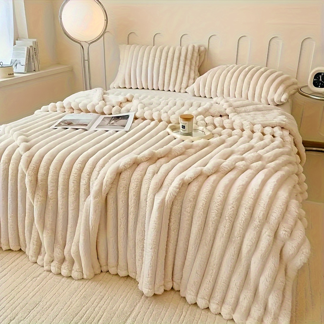 

Oyhomo Striped Fleece Blanket - , , For Sofas & , All , , , No Embellishment, 180x200cm